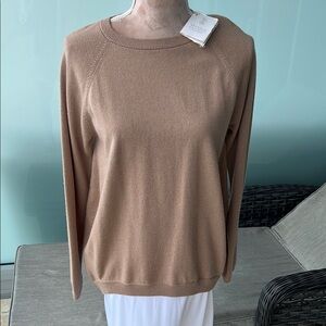 BRUNELLO CUCINELLI Camel Crew Neck Sweater